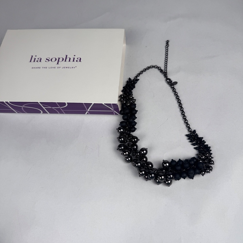 Lia Sophia Knocked Out Blackout Necklace with Box